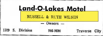 Land O Lakes Motel - 1968 Ad (newer photo)